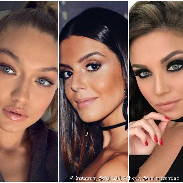 Veja as melhores maquiagem dessa semana, de famosas como Gigi Hadid, Giovanna Lancellotti e várias outras! (Foto: Instagram @patrickta, AGNews, @marianasampaio)